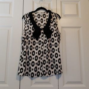 Black and white button up shell
